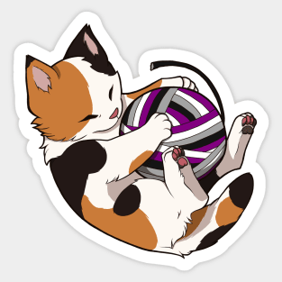 Asexual Pride Calico Cat Sticker